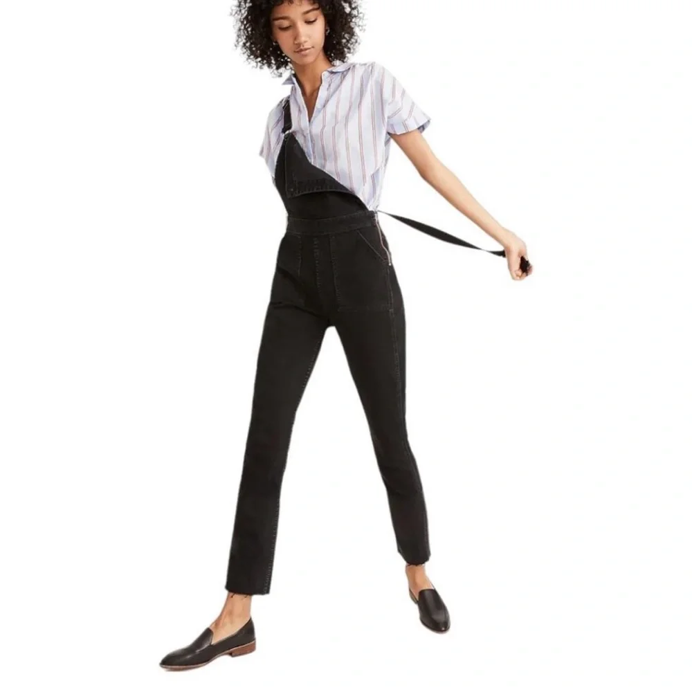 Madewell Overalls Stretch Black Lunar Wash Size Small - Picture 4 of 15